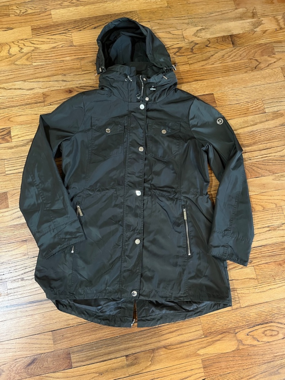 Michael Kors Green Hooded Utility Anorak Jacket